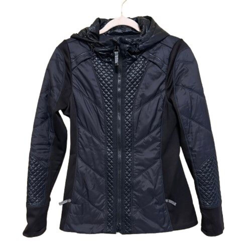Athleta Rock Ridge Primaloft Hooded Full Zip Jacket Womens Small Black